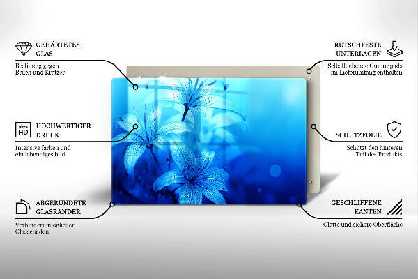 Tűzhelyvédő Kék virágok