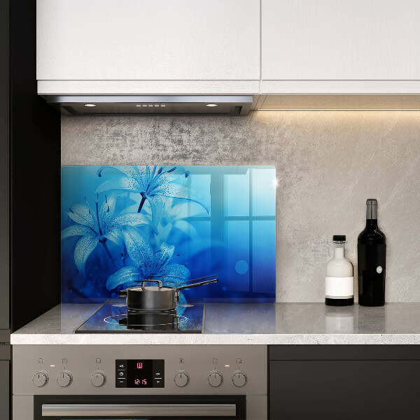 Tűzhelyvédő Kék virágok