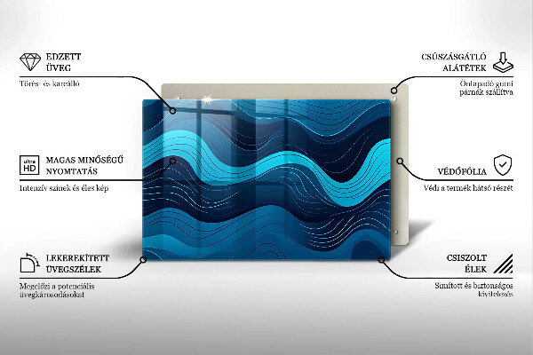 Tűzhelyvédő Absztrakt hullámok