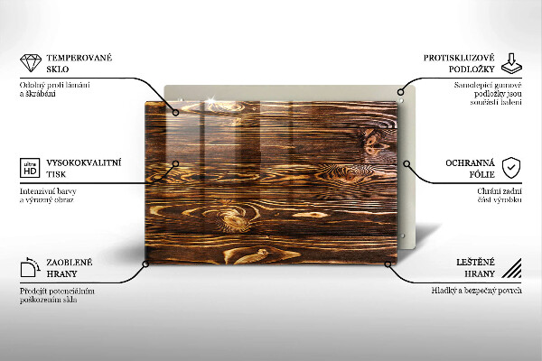 Tűzhelyvédő Fa textúra