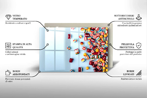 Tűzhelyvédő Színes cukorkák