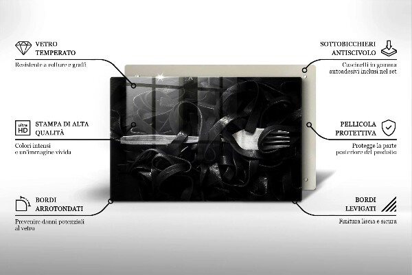 Tűzhelyvédő Fekete Tagliatelle tészta