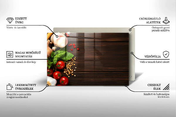 Tűzhelyvédő Zöldségek az asztalon