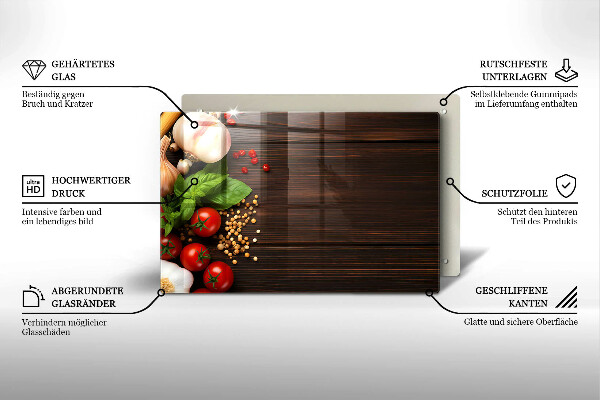 Tűzhelyvédő Zöldségek az asztalon