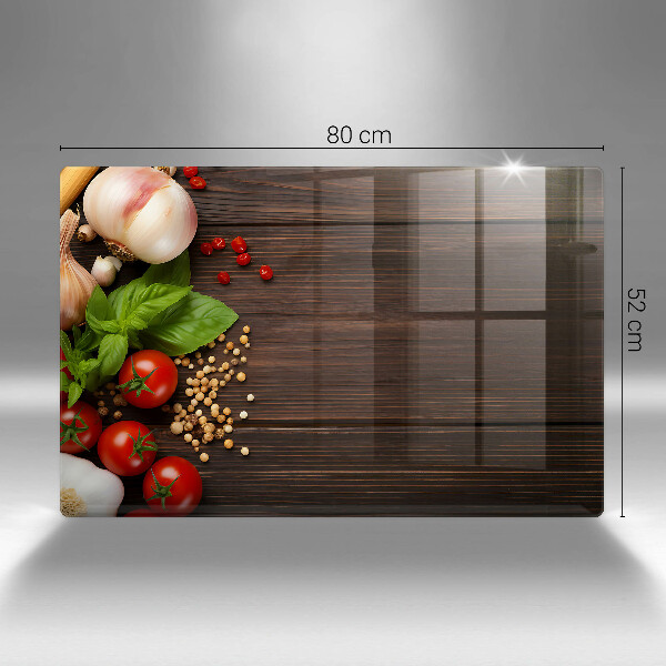 Tűzhelyvédő Zöldségek az asztalon