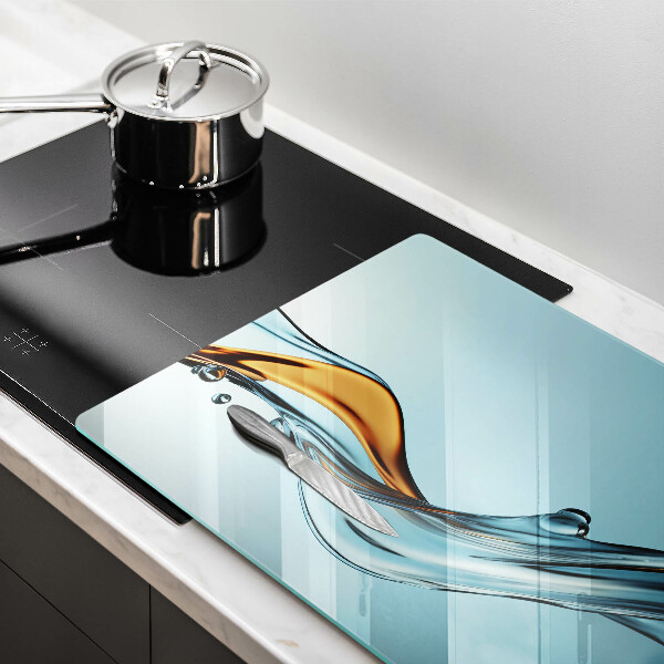 Tűzhelyvédő Víz kék alapon