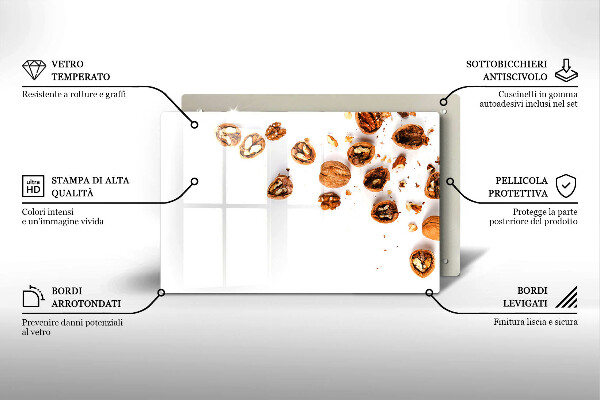 Tűzhelyvédő Dió fehér alapon