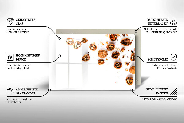 Tűzhelyvédő Dió fehér alapon
