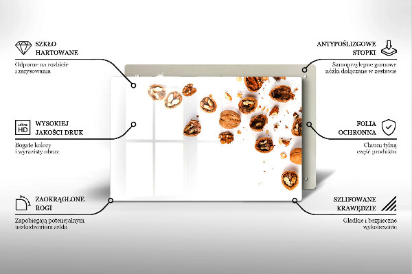 Tűzhelyvédő Dió fehér alapon