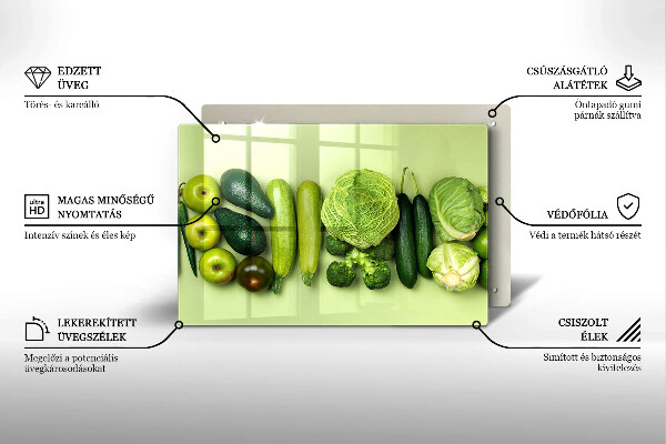 Tűzhelyvédő Zöld gyümölcsök és zöldségek
