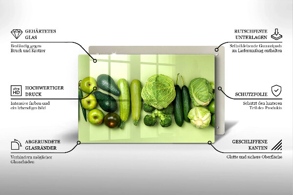 Tűzhelyvédő Zöld gyümölcsök és zöldségek