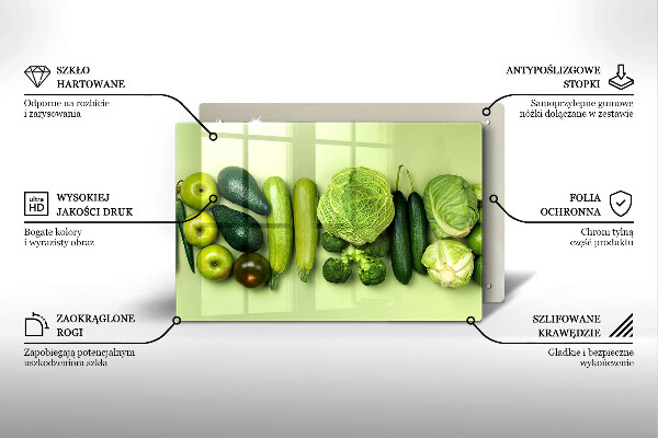 Tűzhelyvédő Zöld gyümölcsök és zöldségek
