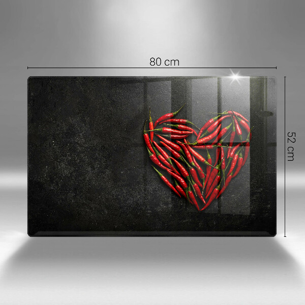 Főzőlap védő üveglap Chili paprika szív