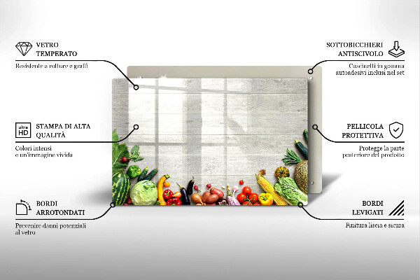 Főzőlap védő üveglap Zöldségek a borítókon