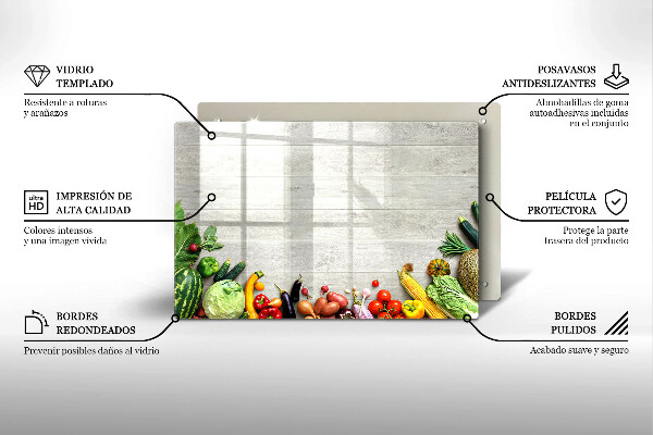 Főzőlap védő üveglap Zöldségek a borítókon