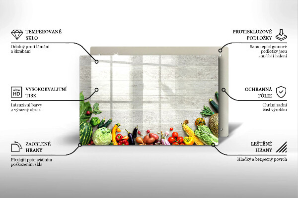 Főzőlap védő üveglap Zöldségek a borítókon