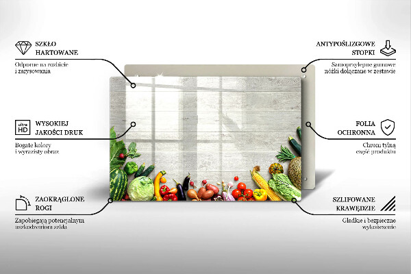 Főzőlap védő üveglap Zöldségek a borítókon