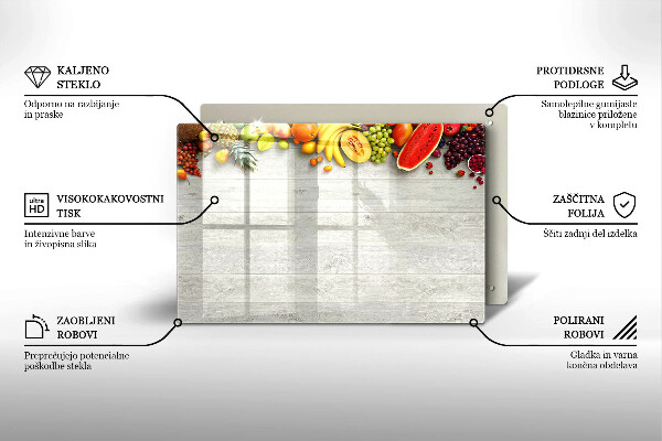 Főzőlap védő üveglap Gyümölcsök a borítókon