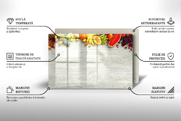 Főzőlap védő üveglap Gyümölcsök a borítókon