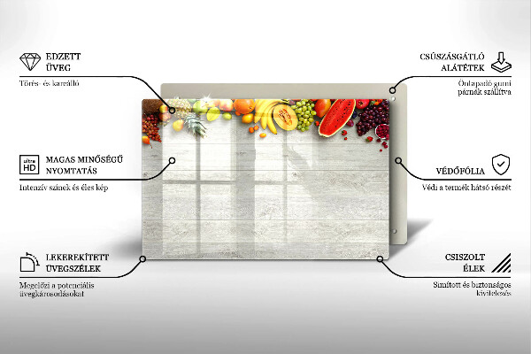 Főzőlap védő üveglap Gyümölcsök a borítókon