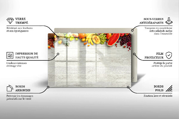 Főzőlap védő üveglap Gyümölcsök a borítókon