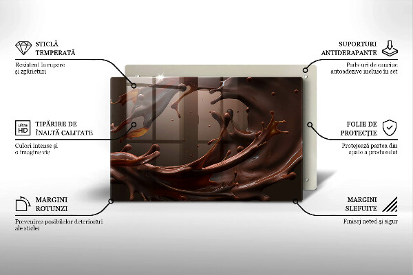 Tűzhelyvédő üveglap Folyékony csokoládé