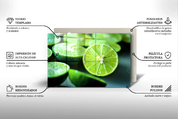 Tűzhelyvédő üveglap Lime citrus