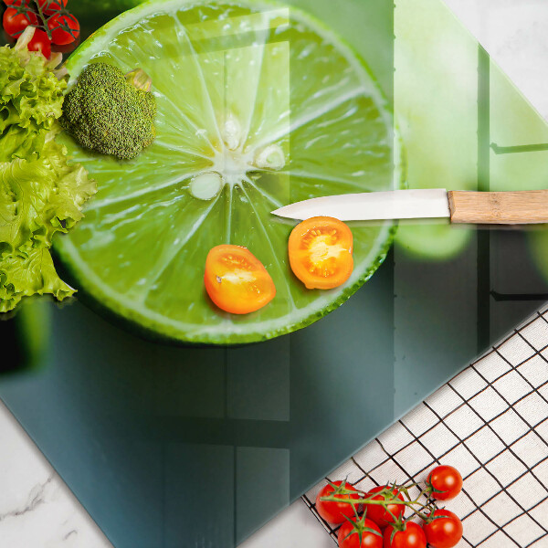 Tűzhelyvédő üveglap Lime citrus