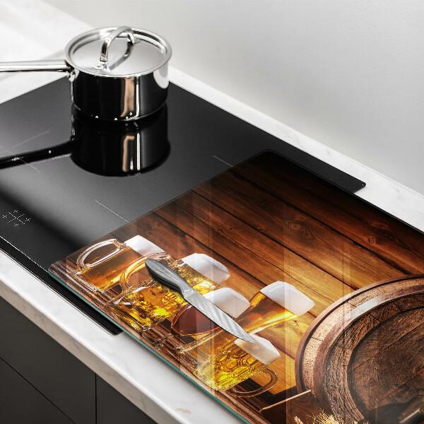 Tűzhelyvédő üveglap Hordó sör