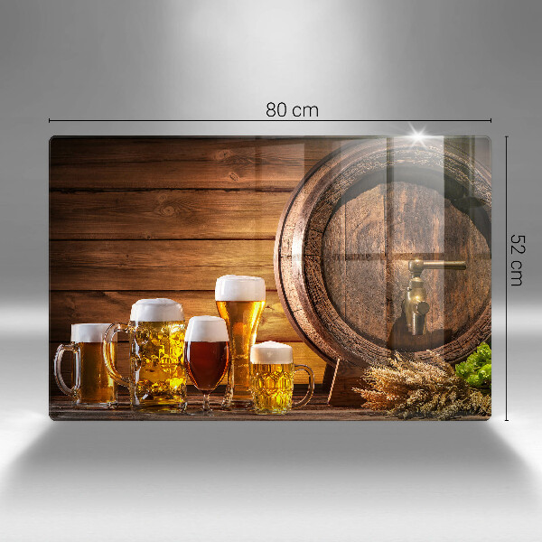 Tűzhelyvédő üveglap Hordó sör