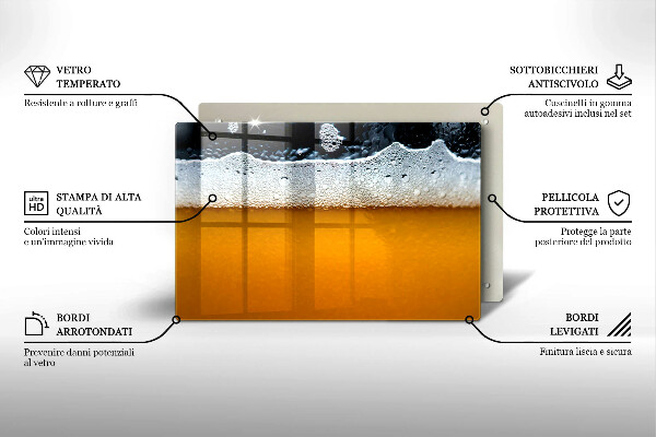Tűzhelyvédő üveglap Igyál sörhabot