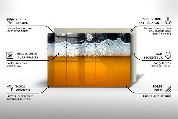 Tűzhelyvédő üveglap Igyál sörhabot