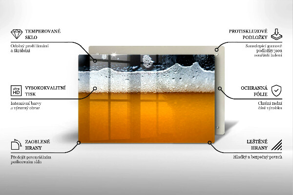 Tűzhelyvédő üveglap Igyál sörhabot