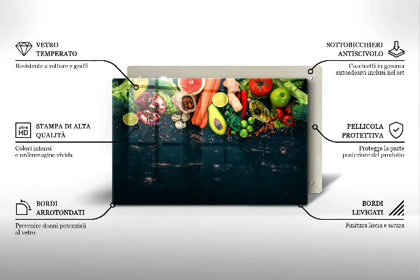 Tűzhelyvédő üveglap Gyümölcsök és zöldségek