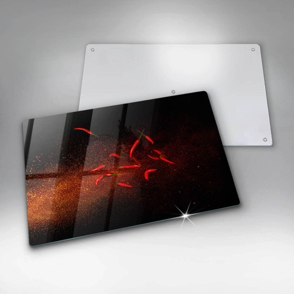 Tűzhelyvédő üveglap Csípős chili paprika