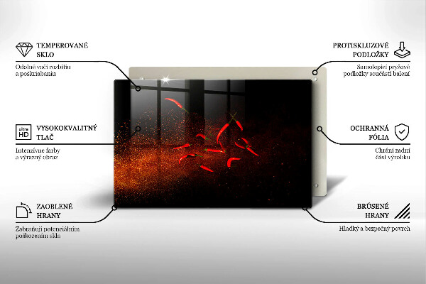 Tűzhelyvédő üveglap Csípős chili paprika