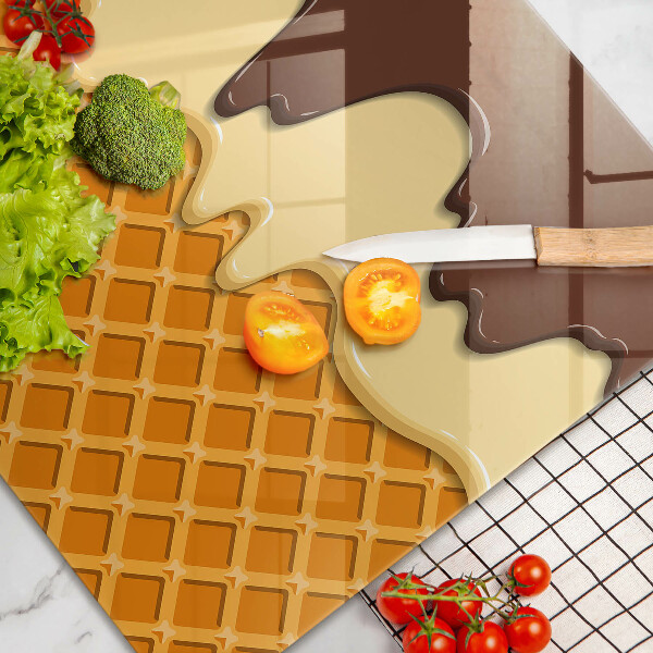 Tűzhelyvédő üveglap Fagylalt tölcsér illusztráció