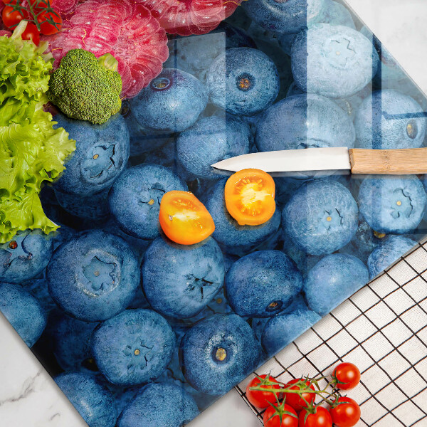 Tűzhelyvédő üveglap Málna és áfonya gyümölcsök