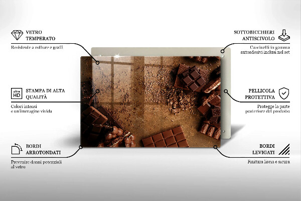 Tűzhelyvédő üveglap Csokoládé édességek
