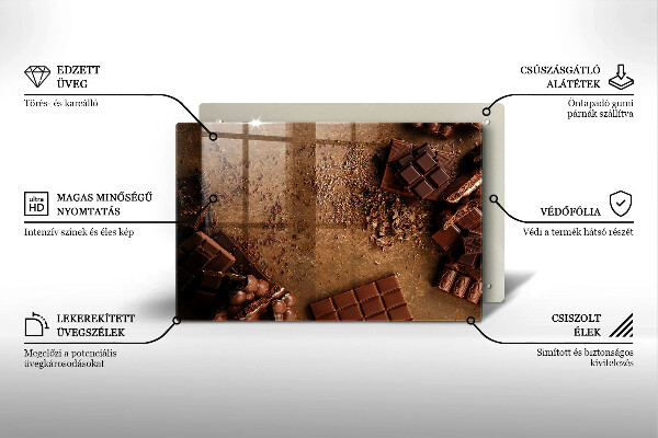 Tűzhelyvédő üveglap Csokoládé édességek