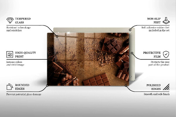 Tűzhelyvédő üveglap Csokoládé édességek