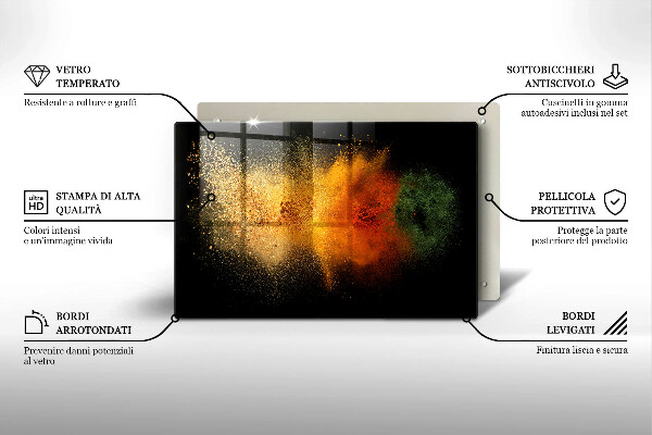 Tűzhelyvédő üveglap Színes fűszerek