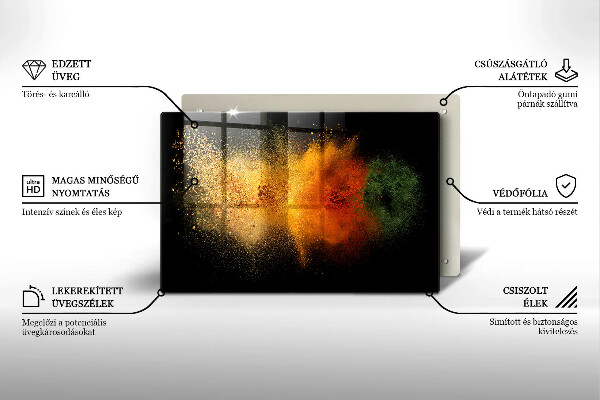 Tűzhelyvédő üveglap Színes fűszerek