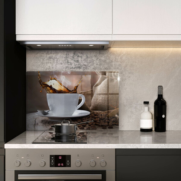 Tűzhelyvédő üveglap Csésze és kávébab