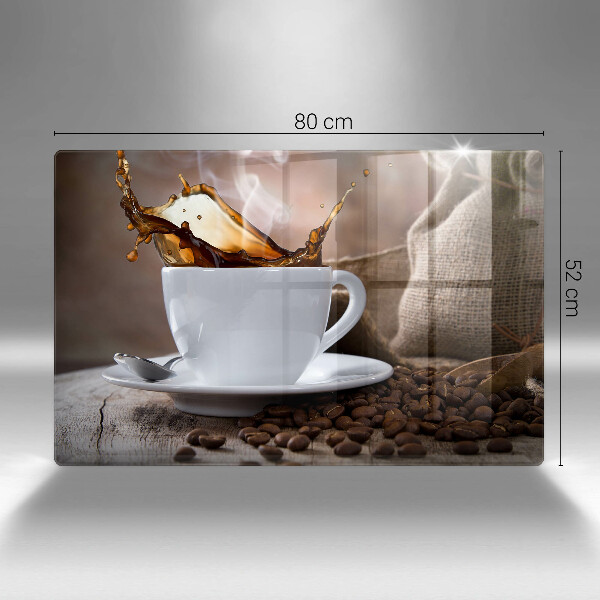 Tűzhelyvédő üveglap Csésze és kávébab
