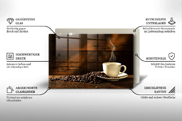 Tűzhelyvédő üveglap Fa kávéscsésze