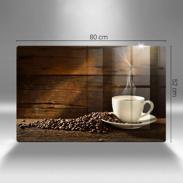 Tűzhelyvédő üveglap Fa kávéscsésze
