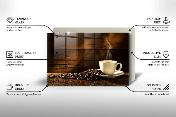 Tűzhelyvédő üveglap Fa kávéscsésze