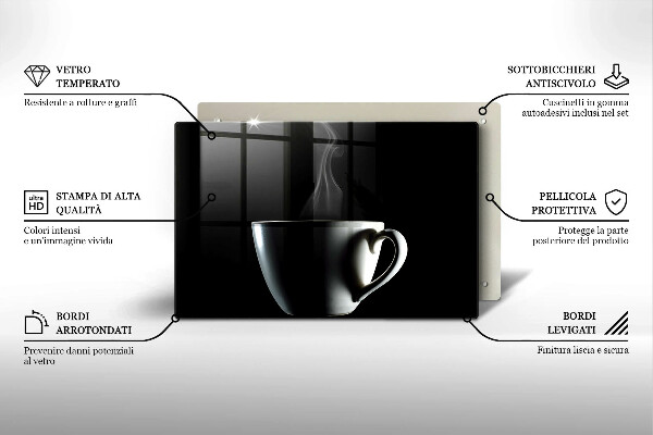 Tűzhelyvédő üveglap Egy csésze tea