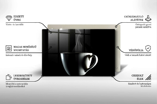 Tűzhelyvédő üveglap Egy csésze tea